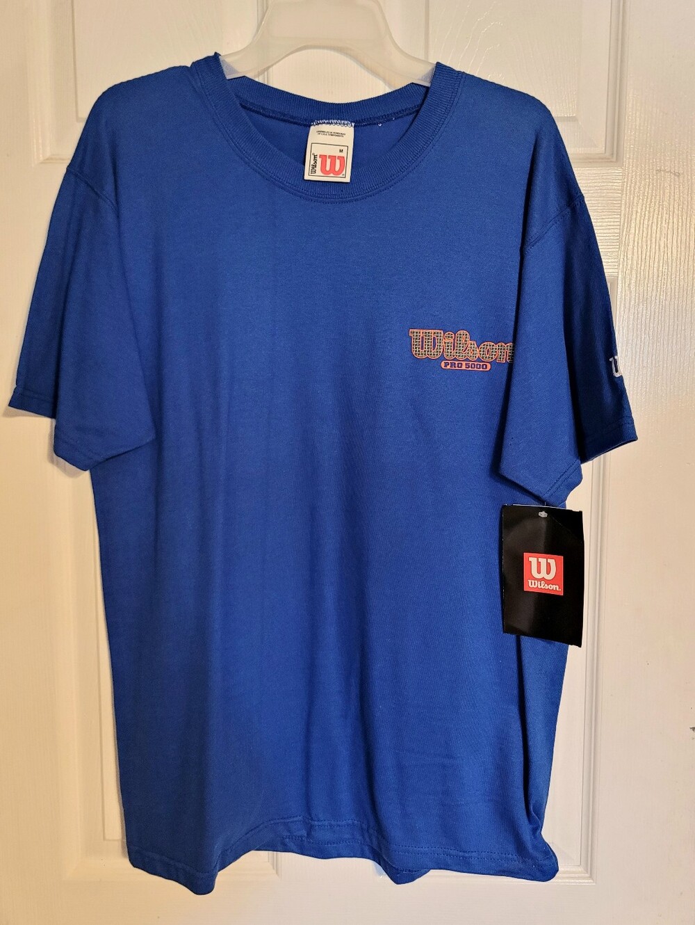 Vintage 1990's Wilson Men’s Blue Short Sleeve Logo Tee